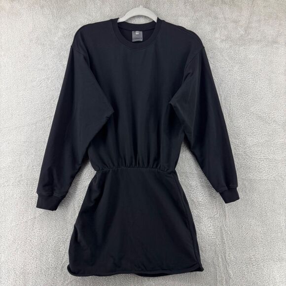 L Space Active Dress Women S Black Groove Crew Neck Blouson Bodice Elastic Waist - Picture 1 of 14